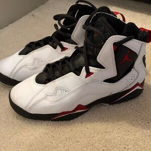 Jordan Kids Black, White, and Red Sneakers